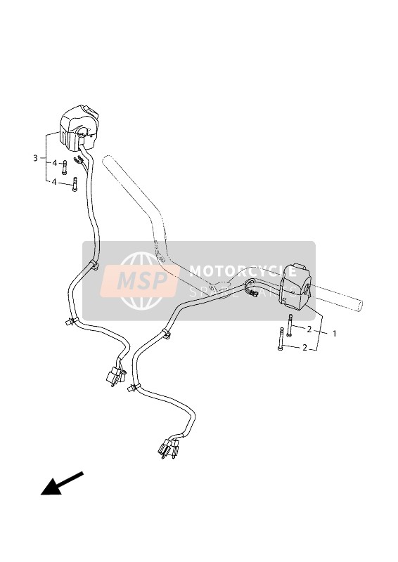 B74H39731000, Interruttore Sul Manubrio 2, Yamaha, 0